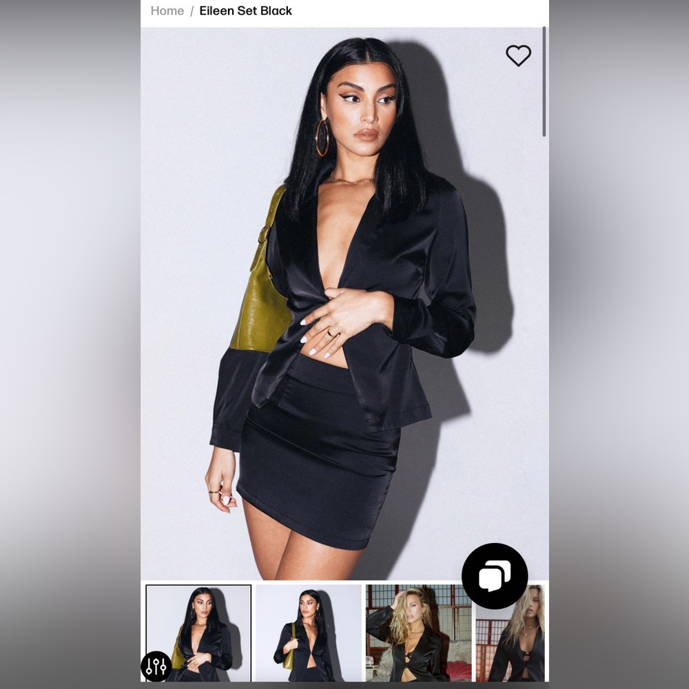 Princess Polly Eileen set - black, size 0